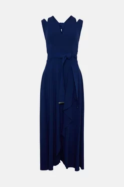 Buy ⌛ Karen Millen Compact Stretch Viscose Waterfall Midi 👗 Dress ⌛ 12 Buy ⌛ Karen Millen Compact Stretch Viscose Waterfall Midi 👗 Dress ⌛ -Karen Millen Outlet store bkk06904 blue xl 3