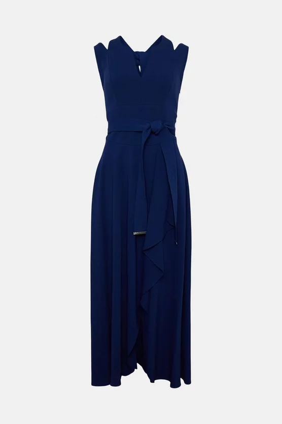 Buy ⌛ Karen Millen Compact Stretch Viscose Waterfall Midi 👗 Dress ⌛ 6 Buy ⌛ Karen Millen Compact Stretch Viscose Waterfall Midi 👗 Dress ⌛ - Image 4
