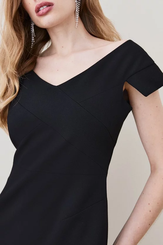 Coupon 💯 Karen Millen Structured Crepe Cross Detail Midi 👗 Dress 🥰 4 Coupon 💯 Karen Millen Structured Crepe Cross Detail Midi 👗 Dress 🥰 - Image 2