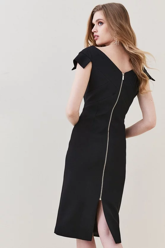 Coupon 💯 Karen Millen Structured Crepe Cross Detail Midi 👗 Dress 🥰 5 Coupon 💯 Karen Millen Structured Crepe Cross Detail Midi 👗 Dress 🥰 - Image 3