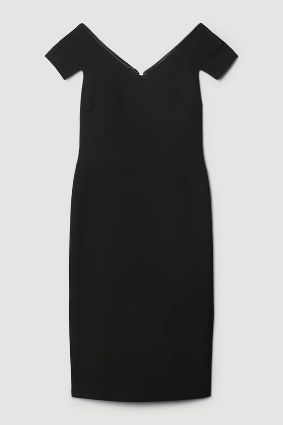 Coupon 💯 Karen Millen Structured Crepe Cross Detail Midi 👗 Dress 🥰 6 Coupon 💯 Karen Millen Structured Crepe Cross Detail Midi 👗 Dress 🥰 - Image 4