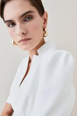 Deals 🔥 Karen Millen Structured Crepe Forever Belted Jumpsuit 🎉 -Karen Millen Outlet store bkk06917 black xl 1