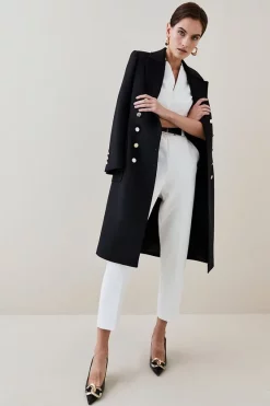 Deals 🔥 Karen Millen Structured Crepe Forever Belted Jumpsuit 🎉 -Karen Millen Outlet store bkk06917 black xl 5