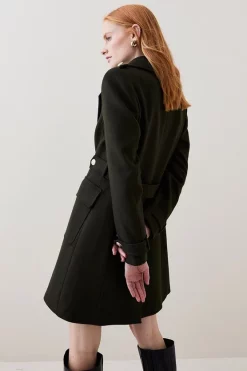 Promo 😀 Karen Millen Italian Virgin Wool Military Button Midi 🧥 Coat - khaki ⌛ 13 Promo 😀 Karen Millen Italian Virgin Wool Military Button Midi 🧥 Coat - khaki ⌛ -Karen Millen Outlet store bkk06935 khaki xl 4