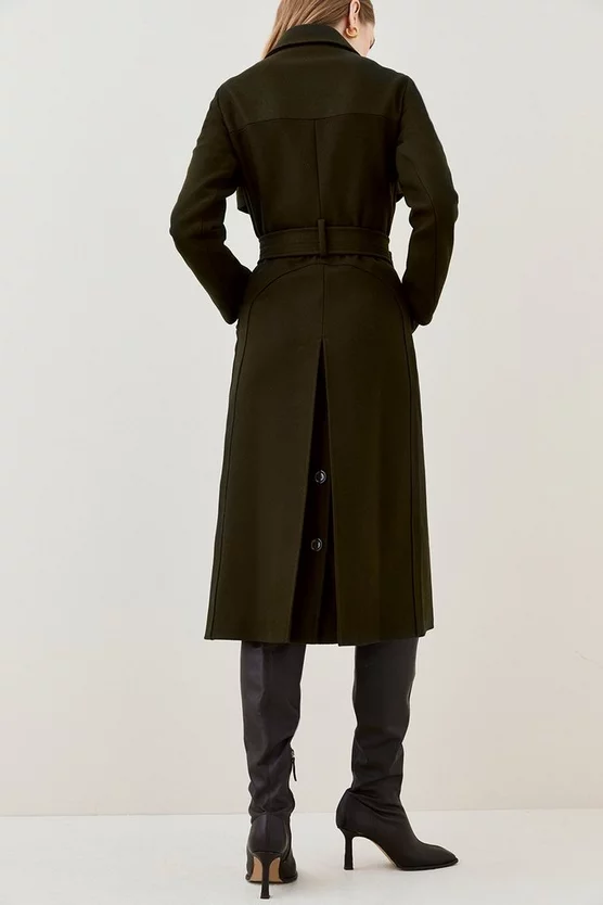 New ✔️ Karen Millen Italian Virgin Wool Collared Belted 🧥 Coat - khaki 🔥 8 New ✔️ Karen Millen Italian Virgin Wool Collared Belted 🧥 Coat - khaki 🔥 - Image 6