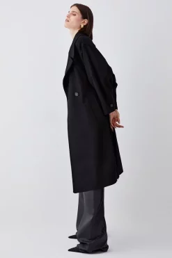 Cheapest ⌛ Karen Millen Italian Virgin Wool Raglan Sleeve 🧥 Coat - black ⭐ -Karen Millen Outlet store bkk06951 black xl 2