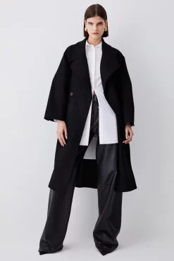 Cheapest ⌛ Karen Millen Italian Virgin Wool Raglan Sleeve 🧥 Coat - black ⭐ -Karen Millen Outlet store bkk06951 black xl 5