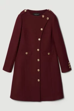 Promo 😀 Karen Millen Italian Wool Military Button Up Midi 🧥 Coat - fig 🔔 12 Promo 😀 Karen Millen Italian Wool Military Button Up Midi 🧥 Coat - fig 🔔 -Karen Millen Outlet store bkk06954 fig xl 3