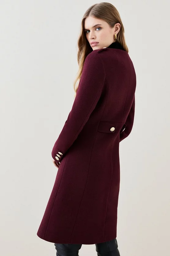 Promo 😀 Karen Millen Italian Wool Military Button Up Midi 🧥 Coat - fig 🔔 8 Promo 😀 Karen Millen Italian Wool Military Button Up Midi 🧥 Coat - fig 🔔 - Image 6