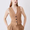 Top 10 ⌛ Karen Millen Premium Wool Flannel Waistcoat - charcoal 🎁 -Karen Millen Outlet store bkk07018 camel xl