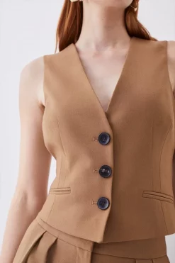 Top 10 ⌛ Karen Millen Premium Wool Flannel Waistcoat - charcoal 🎁 -Karen Millen Outlet store bkk07018 camel xl 2
