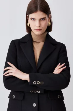 Best deal 🌟 Karen Millen Italian Wool Mix Short Formal 🧥 Coat 👏 13 Best deal 🌟 Karen Millen Italian Wool Mix Short Formal 🧥 Coat 👏 -Karen Millen Outlet store bkk07023 black xl 4