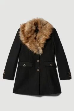 Outlet โค๏ธ Karen Millen Italian Wool Mix Faux Fur Collar Short ๐งฅ Coat ๐ 14 Outlet โค๏ธ Karen Millen Italian Wool Mix Faux Fur Collar Short ๐งฅ Coat ๐ -Karen Millen Outlet store bkk07030 black xl 3