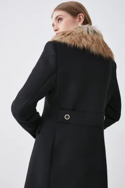 Outlet โค๏ธ Karen Millen Italian Wool Mix Faux Fur Collar Short ๐งฅ Coat ๐ 15 Outlet โค๏ธ Karen Millen Italian Wool Mix Faux Fur Collar Short ๐งฅ Coat ๐ -Karen Millen Outlet store bkk07030 black xl 4