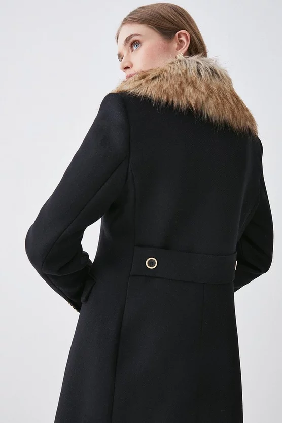 Outlet โค๏ธ Karen Millen Italian Wool Mix Faux Fur Collar Short ๐งฅ Coat ๐ 7 Outlet โค๏ธ Karen Millen Italian Wool Mix Faux Fur Collar Short ๐งฅ Coat ๐ - Image 5