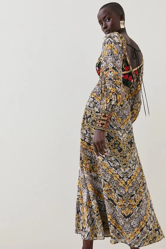 Best Sale 🔥 Karen Millen Baroque Embroidered And Bead Woven Midi 👗 Dress - multi 👍 5 Best Sale 🔥 Karen Millen Baroque Embroidered And Bead Woven Midi 👗 Dress - multi 👍 - Image 3