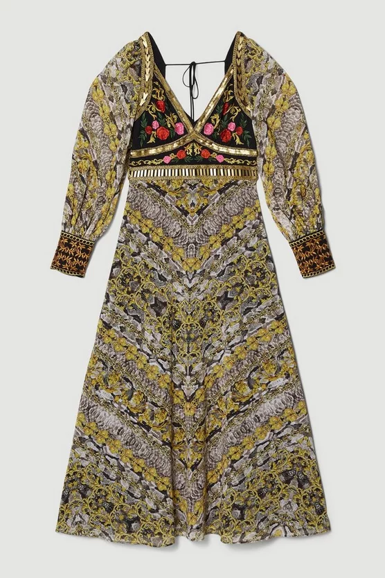 Best Sale 🔥 Karen Millen Baroque Embroidered And Bead Woven Midi 👗 Dress - multi 👍 6 Best Sale 🔥 Karen Millen Baroque Embroidered And Bead Woven Midi 👗 Dress - multi 👍 - Image 4