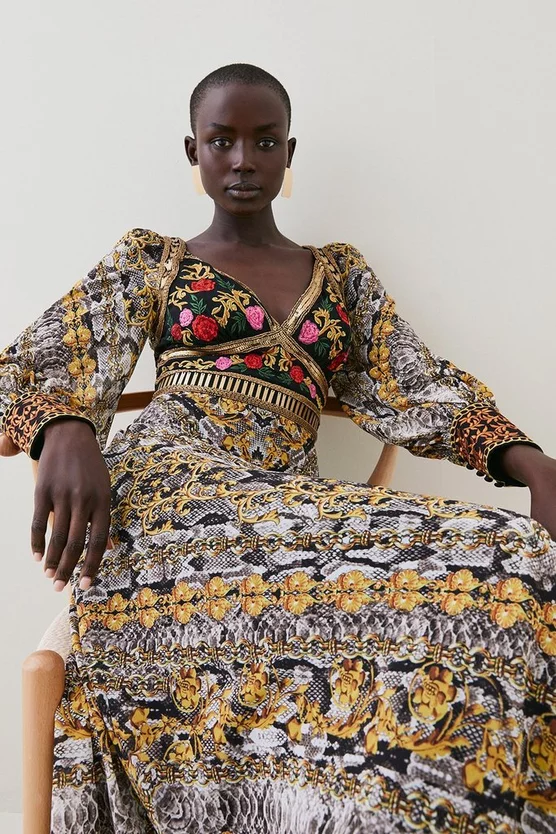 Best Sale 🔥 Karen Millen Baroque Embroidered And Bead Woven Midi 👗 Dress - multi 👍 7 Best Sale 🔥 Karen Millen Baroque Embroidered And Bead Woven Midi 👗 Dress - multi 👍 - Image 5