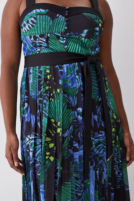 Best Pirce 💯 Karen Millen Plus Size Top Stitch Pleated Butterfly Woven Midi 👗 Dress - green ⌛ 4 Best Pirce 💯 Karen Millen Plus Size Top Stitch Pleated Butterfly Woven Midi 👗 Dress - green ⌛ - Image 2