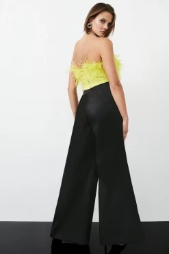 Outlet 🥰 Karen Millen Premium Satin High Waist Wide Leg Trousers - black 🛒 -Karen Millen Outlet store bkk07081 black xl 2