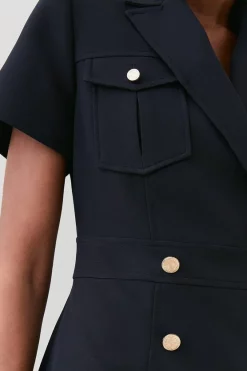 New 🔔 Karen Millen Tailored Double Breasted Tux Midi 👗 Dress 👍 -Karen Millen Outlet store bkk07082 black xl 4