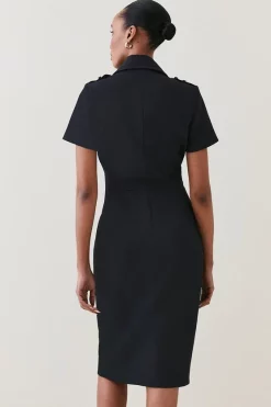 New 🔔 Karen Millen Tailored Double Breasted Tux Midi 👗 Dress 👍 -Karen Millen Outlet store bkk07082 black xl 5