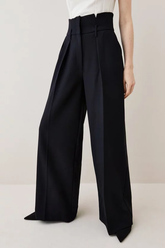 Discount 💯 Karen Millen Compact Stretch High Waist Wide Leg - black 🌟 4 Discount 💯 Karen Millen Compact Stretch High Waist Wide Leg - black 🌟 - Image 2