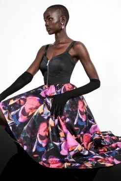 Brand new ⌛ Karen Millen Marble Jacquard Corset Bodice Woven 👗 Dress - multi 🛒 -Karen Millen Outlet store bkk07093 multi xl 4