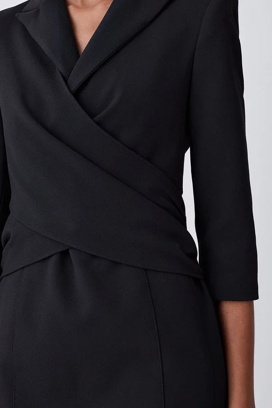 Budget 😀 Karen Millen Compact Crepe Wrap Waist Pencil Midi 👗 Dress 😍 8 Budget 😀 Karen Millen Compact Crepe Wrap Waist Pencil Midi 👗 Dress 😍 - Image 6