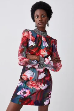 Cheapest 😉 Karen Millen Diamante Trim Floral Woven Mini 👗 Dress 🛒 -Karen Millen Outlet store bkk07113 floral xl 2