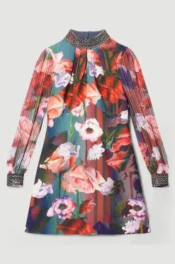 Cheapest 😉 Karen Millen Diamante Trim Floral Woven Mini 👗 Dress 🛒 -Karen Millen Outlet store bkk07113 floral xl 3