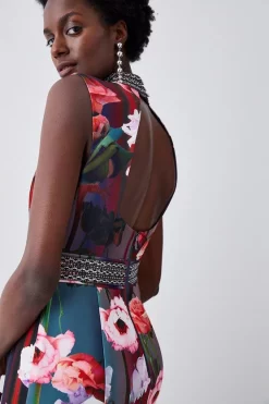 Flash Sale 😀 Karen Millen Diamante Trim Floral Woven Maxi 👗 Dress 👍 12 Flash Sale 😀 Karen Millen Diamante Trim Floral Woven Maxi 👗 Dress 👍 -Karen Millen Outlet store bkk07114 floral xl 4