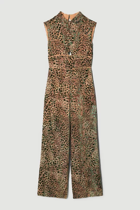 Top 10 😉 Karen Millen Velvet Animal Devoure Woven Jumpsuit 👍 6 Top 10 😉 Karen Millen Velvet Animal Devoure Woven Jumpsuit 👍 - Image 4