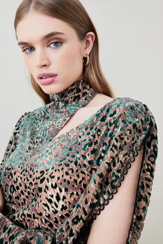 Outlet 😍 Karen Millen Velvet Animal Devoure Woven Maxi 👗 Dress 🤩 4 Outlet 😍 Karen Millen Velvet Animal Devoure Woven Maxi 👗 Dress 🤩 - Image 2