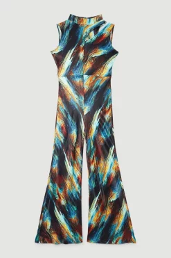 Budget 🔥 Karen Millen Tall Marble Viscose Satin High Neck Jumpsuit - multi ❤️ 12 Budget 🔥 Karen Millen Tall Marble Viscose Satin High Neck Jumpsuit - multi ❤️ -Karen Millen Outlet store bkk07136 multi xl 3