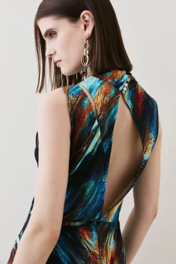 Budget 🔥 Karen Millen Tall Marble Viscose Satin High Neck Jumpsuit - multi ❤️ 13 Budget 🔥 Karen Millen Tall Marble Viscose Satin High Neck Jumpsuit - multi ❤️ -Karen Millen Outlet store bkk07136 multi xl 4