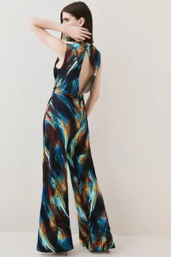 Budget 🔥 Karen Millen Tall Marble Viscose Satin High Neck Jumpsuit - multi ❤️ 14 Budget 🔥 Karen Millen Tall Marble Viscose Satin High Neck Jumpsuit - multi ❤️ -Karen Millen Outlet store bkk07136 multi xl 5