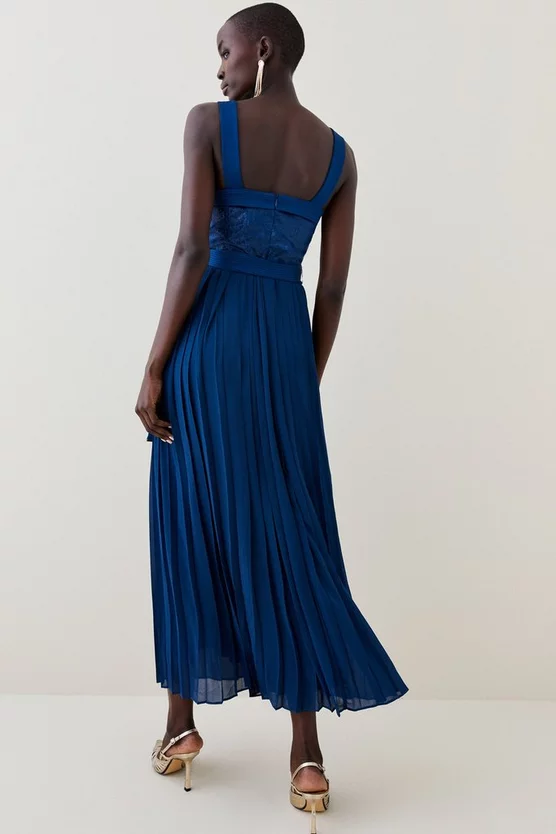 Best reviews of 🎁 Karen Millen Top Stitch Velvet Satin Pleated Woven Midi 👗 Dress - blue 🌟 5 Best reviews of 🎁 Karen Millen Top Stitch Velvet Satin Pleated Woven Midi 👗 Dress - blue 🌟 - Image 3