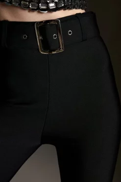 Budget ✔️ Karen Millen Bandage Form Fitting Belted Flare Trousers - black ✨ -Karen Millen Outlet store bkk07171 black xl 2