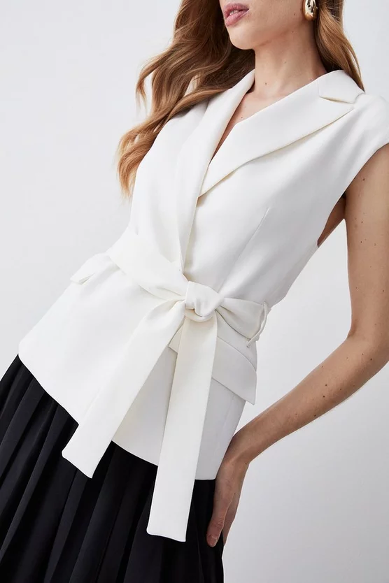 Deals 🔥 Karen Millen Mono Tailored And Pleat Belted Midi 👗 Dress 👍 4 Deals 🔥 Karen Millen Mono Tailored And Pleat Belted Midi 👗 Dress 👍 - Image 2