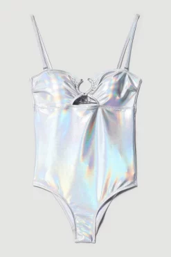 Deals 👍 Karen Millen Metallic Cut Out Silver Trim 🩱 Swimsuit - metallic silver 👏 10 Deals 👍 Karen Millen Metallic Cut Out Silver Trim 🩱 Swimsuit - metallic silver 👏 -Karen Millen Outlet store bkk07193 metallic20silver xl 3