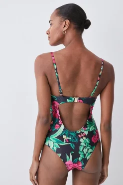 Hot Sale ✔️ Karen Millen Tropical Print Gold Trim Cut Out 🩱 Swimsuit - multi ✔️ 12 Hot Sale ✔️ Karen Millen Tropical Print Gold Trim Cut Out 🩱 Swimsuit - multi ✔️ -Karen Millen Outlet store bkk07194 multi xl 2