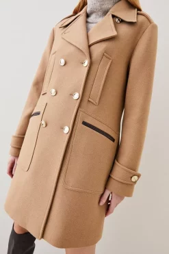 Brand new 🔔 Karen Millen Italian Virgin Wool Double Breasted Pea 🧥 Coat - camel 🛒 -Karen Millen Outlet store bkk07196 camel xl 4