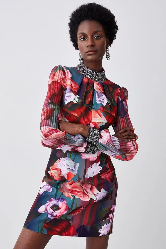 Promo ๐ Karen Millen Tall Diamante Trim Floral Woven Mini ๐ Dress ๐ฅ 7 Promo ๐ Karen Millen Tall Diamante Trim Floral Woven Mini ๐ Dress ๐ฅ - Image 5