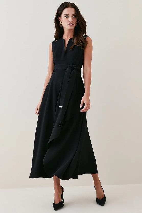 Budget โญ Karen Millen Petite Compact Viscose Waterfall Midi ๐ Dress ๐ฅ 3 Budget โญ Karen Millen Petite Compact Viscose Waterfall Midi ๐ Dress ๐ฅ