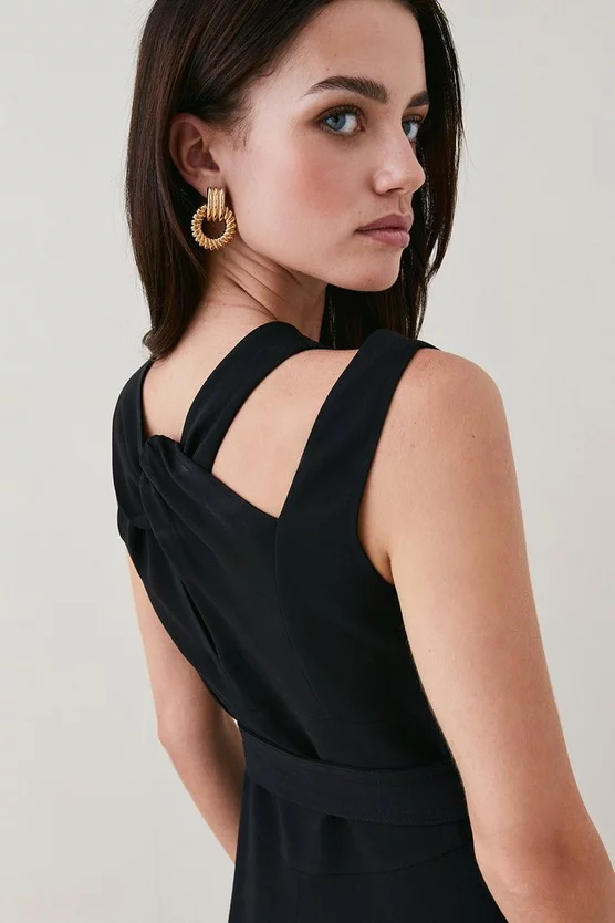 Budget โญ Karen Millen Petite Compact Viscose Waterfall Midi ๐ Dress ๐ฅ 4 Budget โญ Karen Millen Petite Compact Viscose Waterfall Midi ๐ Dress ๐ฅ - Image 2
