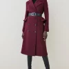 Brand new 🔥 Karen Millen Italian Wool Belted Midi Peplum 🧥 Coat - fig ⌛ 2 Brand new 🔥 Karen Millen Italian Wool Belted Midi Peplum 🧥 Coat - fig ⌛ -Karen Millen Outlet store bkk07258 fig xl