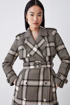 New ✔️ Karen Millen Italian Classic Check Trench 🧥 Coat - natural ⭐ 14 New ✔️ Karen Millen Italian Classic Check Trench 🧥 Coat - natural ⭐ -Karen Millen Outlet store bkk07280 natural xl 4