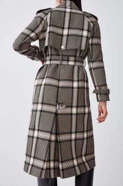 New ✔️ Karen Millen Italian Classic Check Trench 🧥 Coat - natural ⭐ 15 New ✔️ Karen Millen Italian Classic Check Trench 🧥 Coat - natural ⭐ -Karen Millen Outlet store bkk07280 natural xl 5