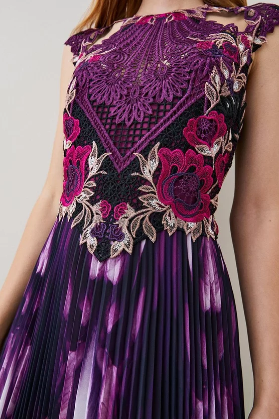 Best reviews of ❤️ Karen Millen Metallic Guipure Lace Mirrored Pleat Midi 👗 Dress - purple 👍 4 Best reviews of ❤️ Karen Millen Metallic Guipure Lace Mirrored Pleat Midi 👗 Dress - purple 👍 - Image 2